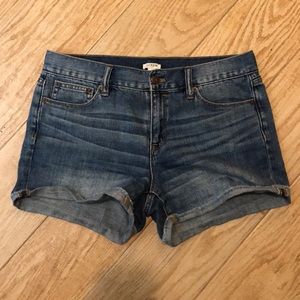 J Crew Denim Cuffed Hem Shorts